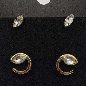 5/10 NWT 2 pair of rhinestone cubic zirconia earrings